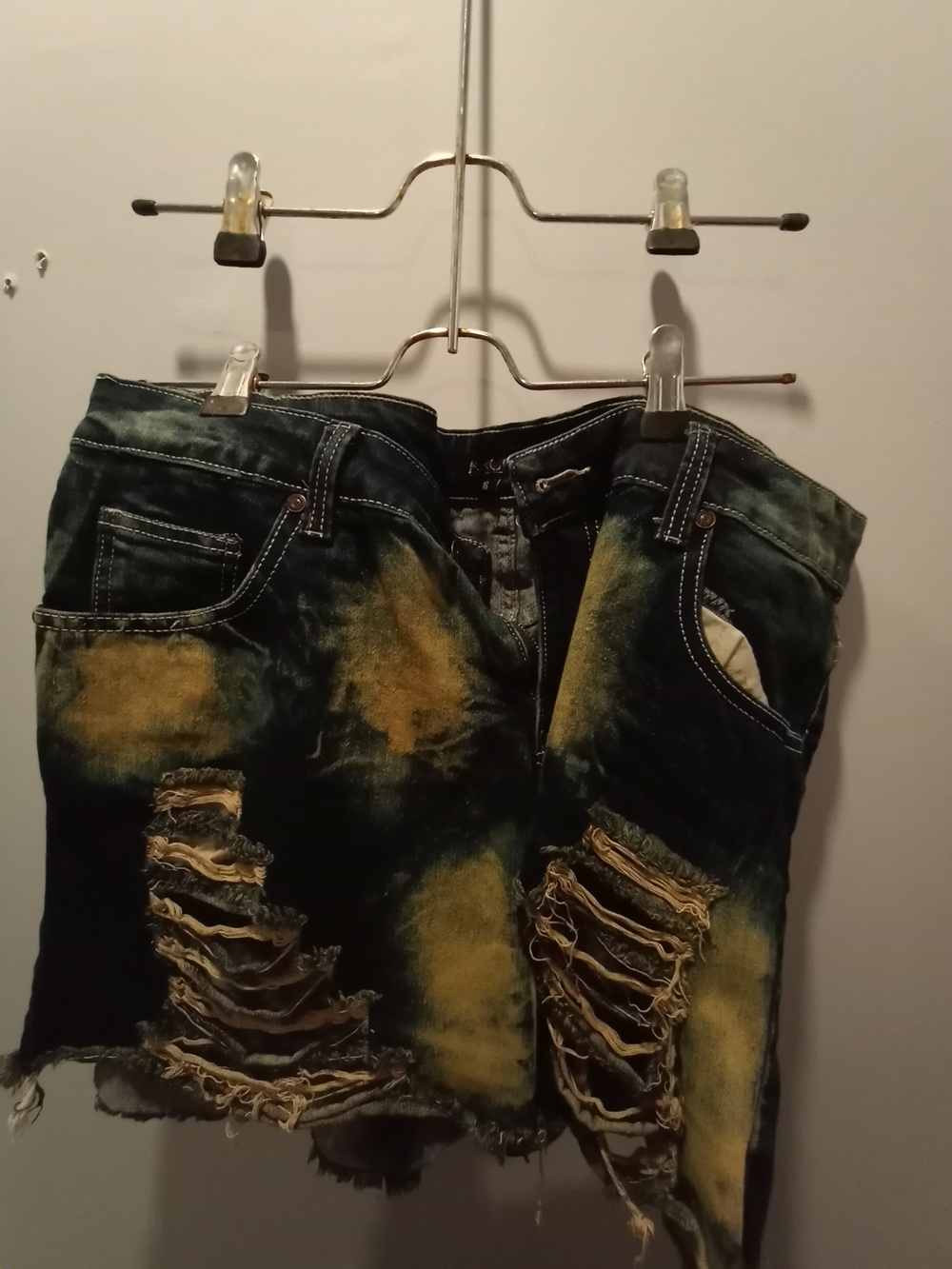 Dark Wash Denim Shorts with Washed Accents